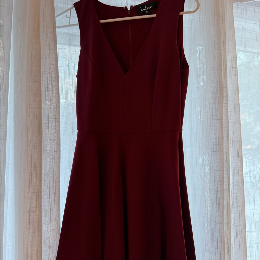 Lulu's Deep Red Sleeveless Mini Dress